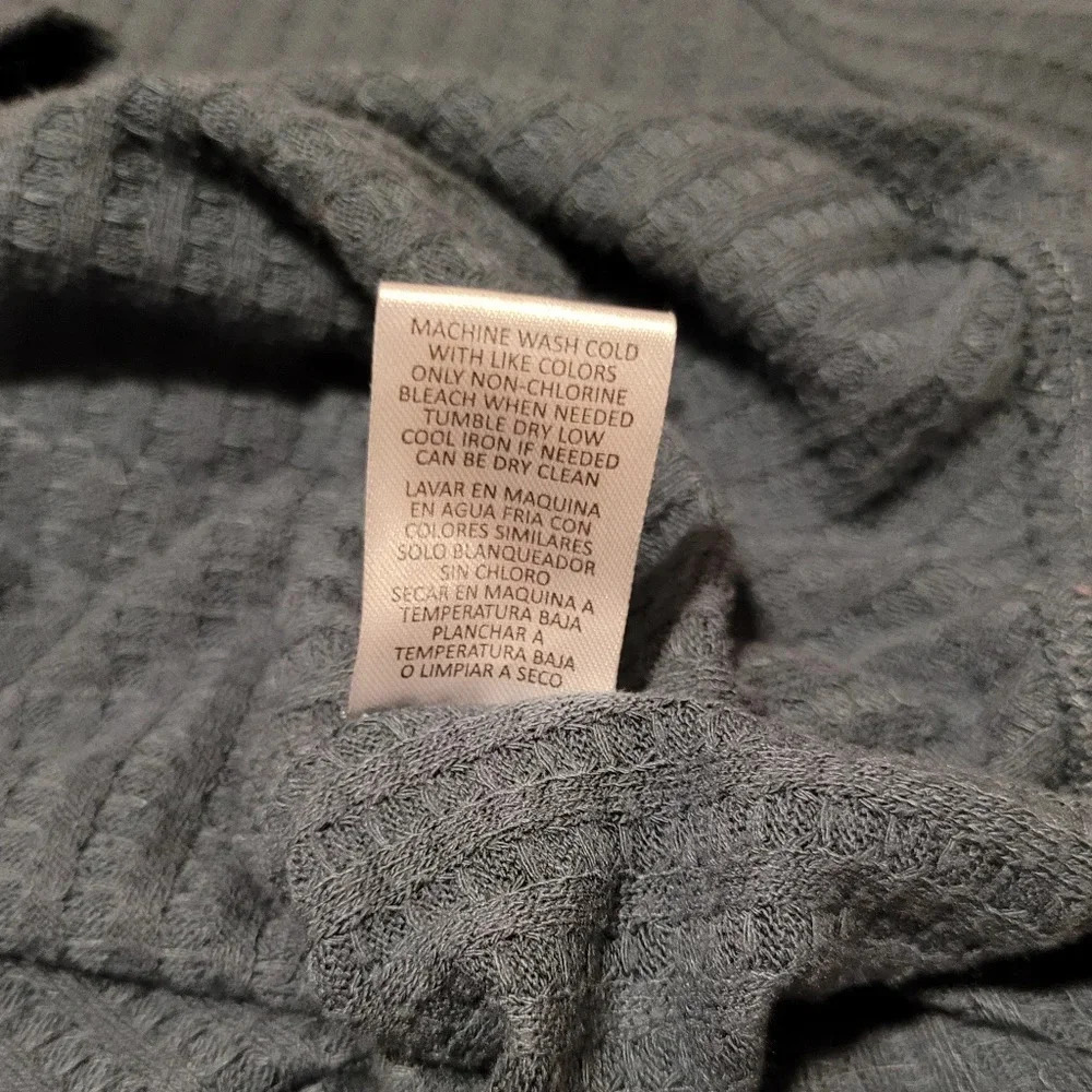 Chaser waffle knit teal long sleeve thermal top - Picture 5 of 7